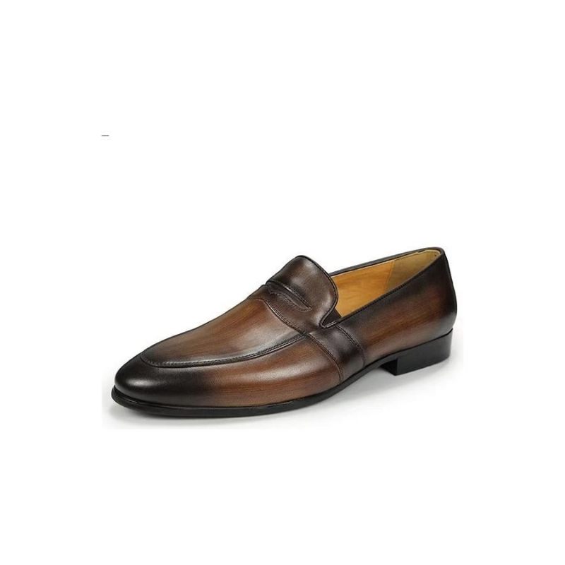 Férfi Naplopók Croc Pattern Lavish Slip On Loafers - Kávé