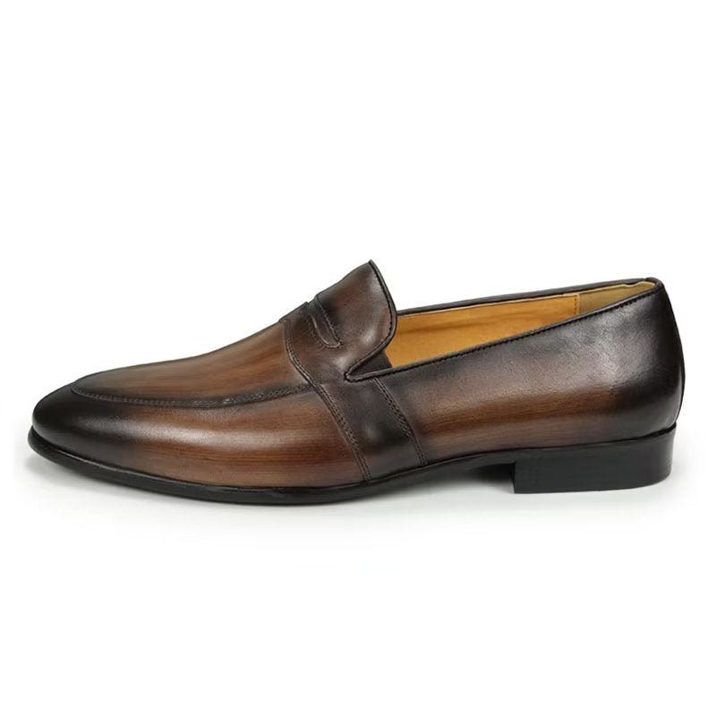 Férfi Naplopók Croc Pattern Lavish Slip On Loafers - Kávé