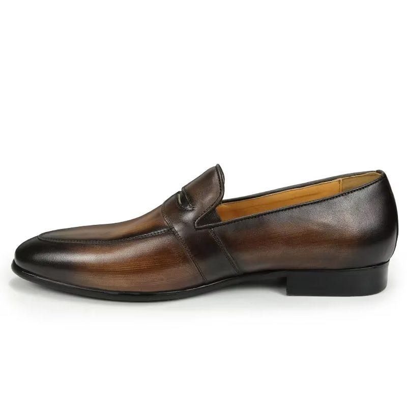 Férfi Naplopók Croc Pattern Lavish Slip On Loafers - Kávé