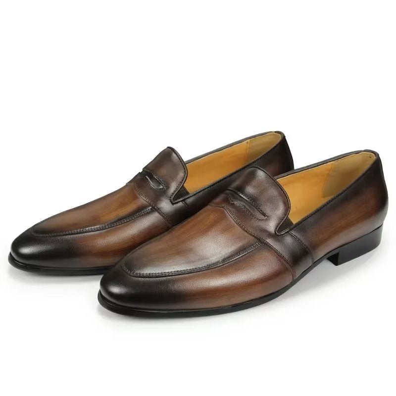 Férfi Naplopók Croc Pattern Lavish Slip On Loafers - Kávé