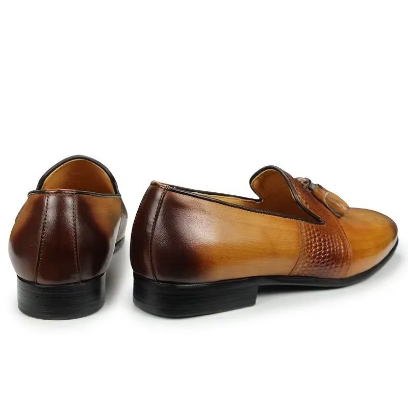 Férfi Naplopók Croc Pattern Luxus Slip On Loafers - Barna