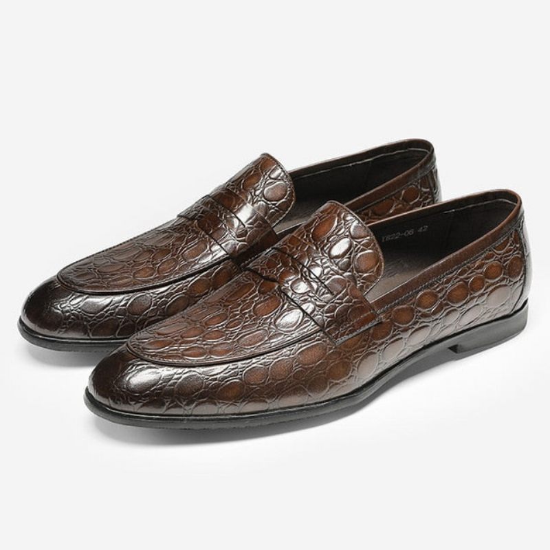 Férfi Naplopók Luxus Croctex Nyári Slip-on Loafers - Kávé