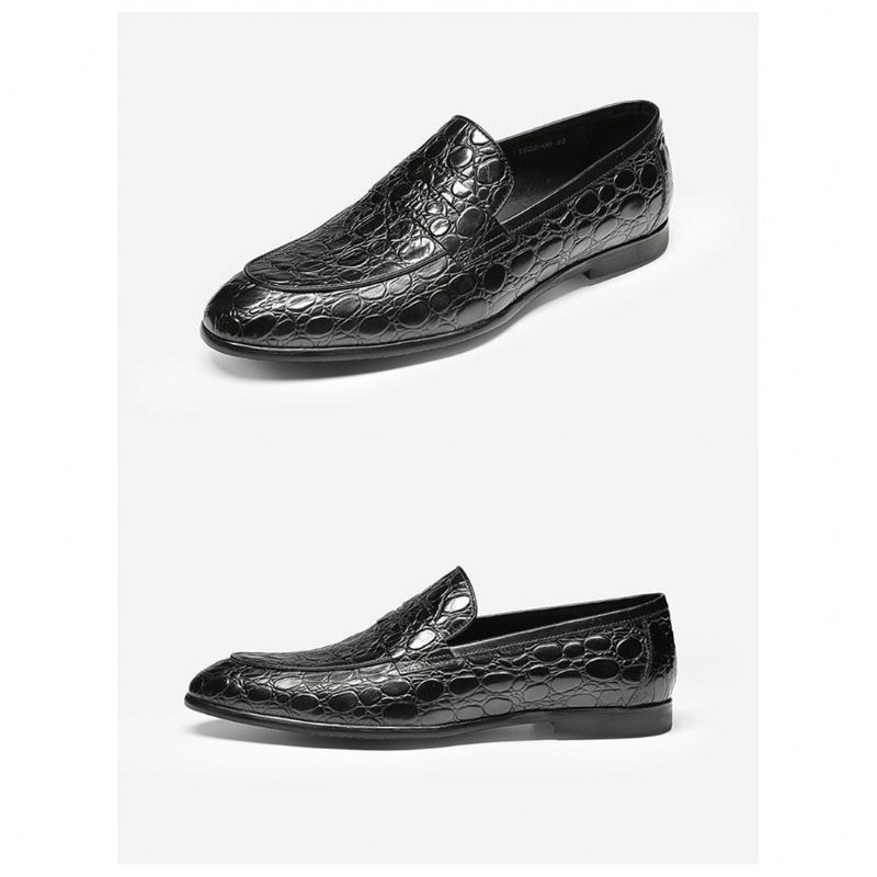 Férfi Naplopók Luxus Croctex Nyári Slip-on Loafers - Fekete