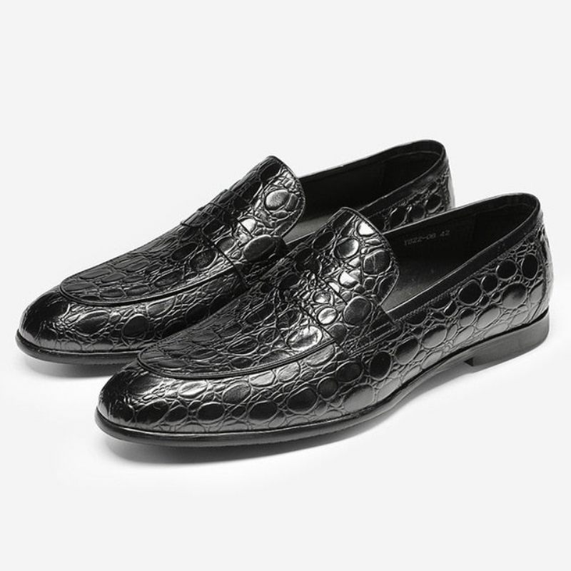 Férfi Naplopók Luxus Croctex Nyári Slip-on Loafers - Fekete