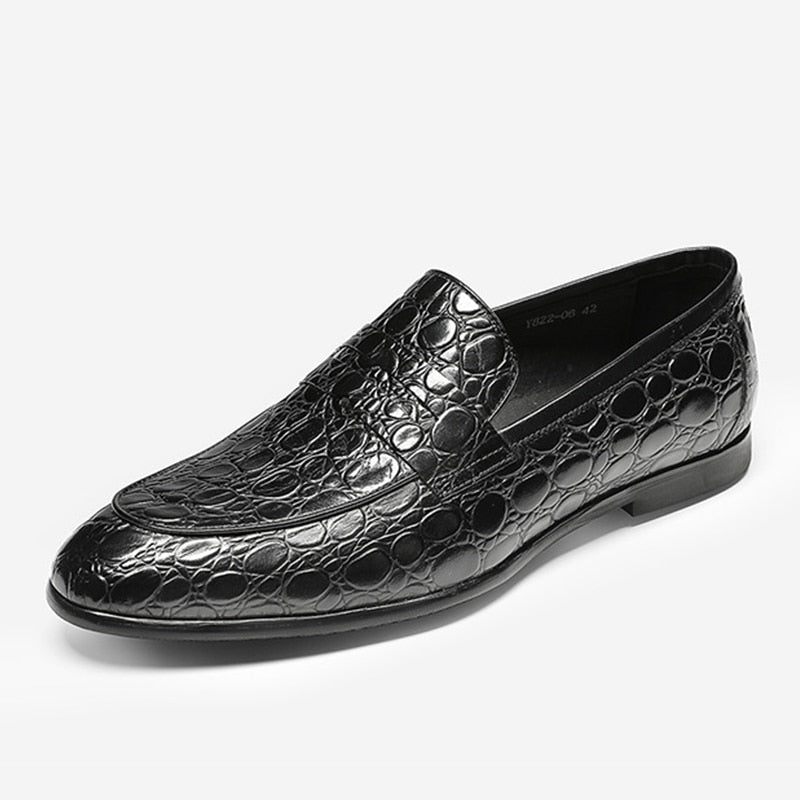 Férfi Naplopók Luxus Croctex Nyári Slip-on Loafers - Fekete