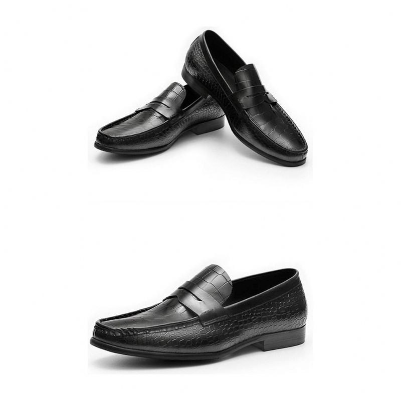 Férfi Naplopók Luxus Croctex Slip On Brogues Loafers - Fekete