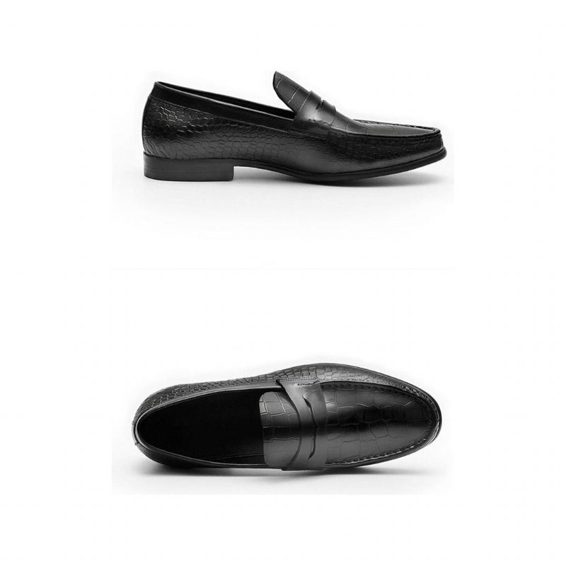 Férfi Naplopók Luxus Croctex Slip On Brogues Loafers - Fekete