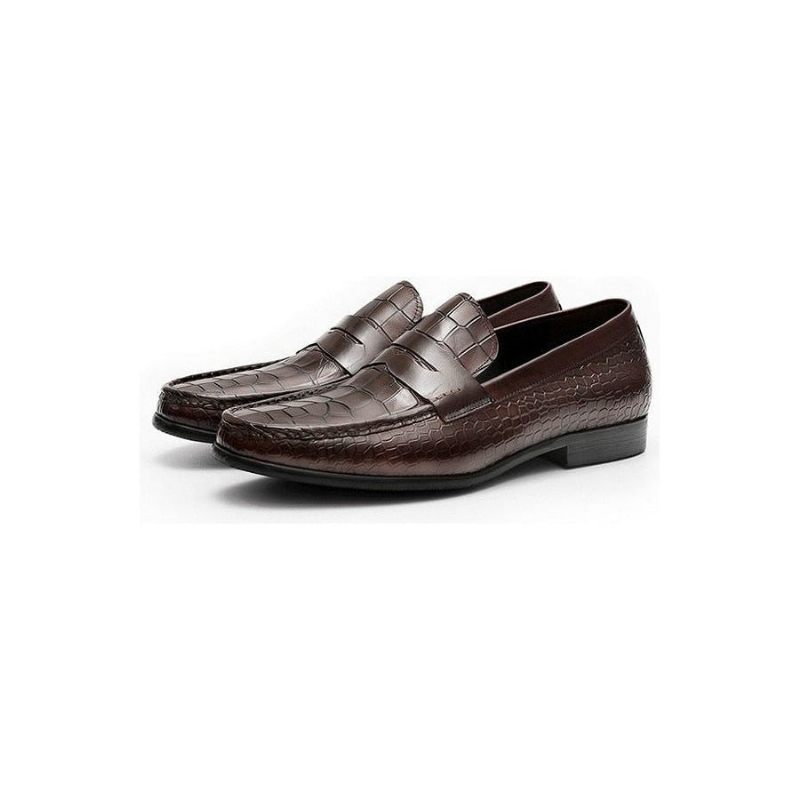 Férfi Naplopók Luxus Croctex Slip On Brogues Loafers - Kávé