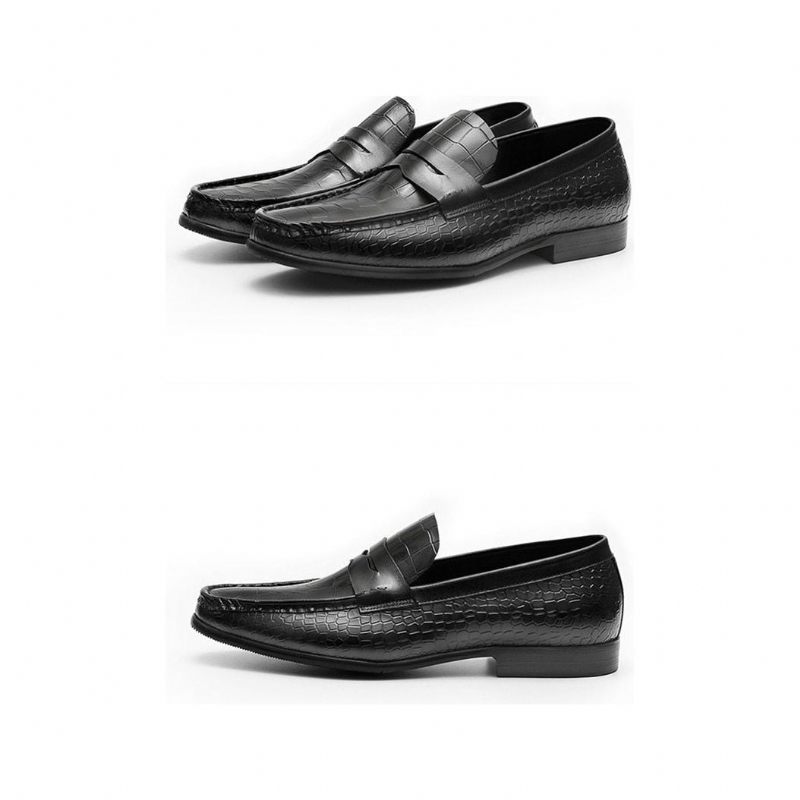 Férfi Naplopók Luxus Croctex Slip On Brogues Loafers - Fekete