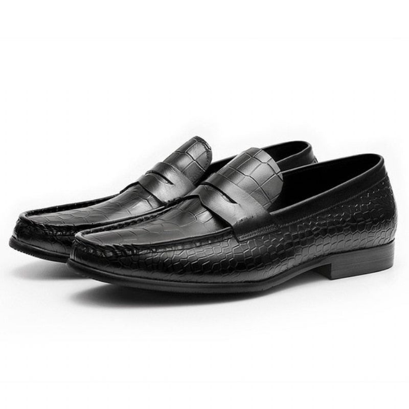 Férfi Naplopók Luxus Croctex Slip On Brogues Loafers - Fekete