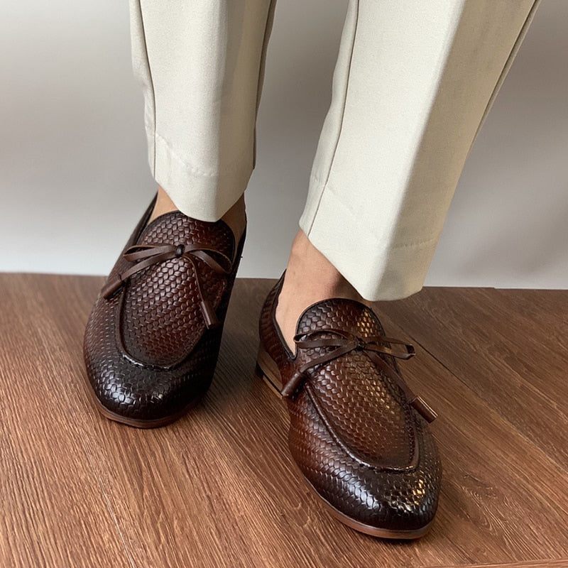 Férfi Naplopók Luxus Croctex Slip On Loafers - Kávé