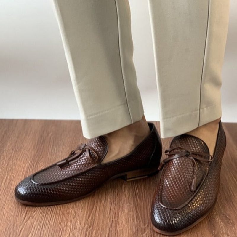 Férfi Naplopók Luxus Croctex Slip On Loafers - Kávé