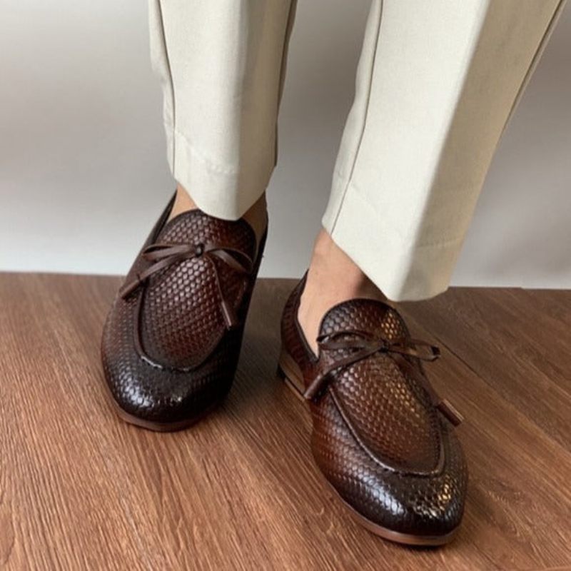 Férfi Naplopók Luxus Croctex Slip On Loafers - Kávé