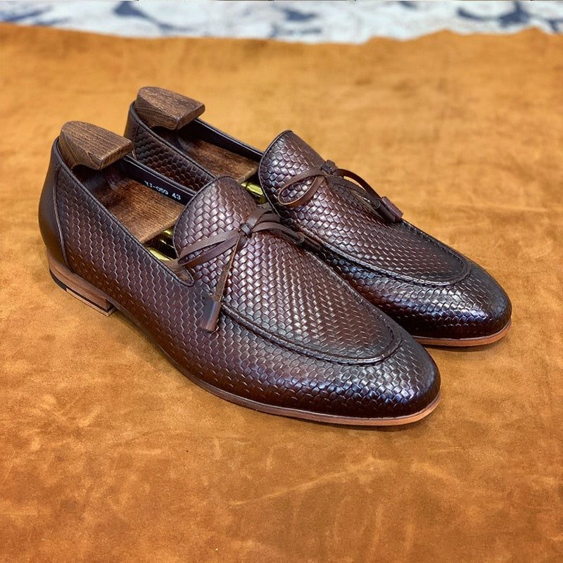 Férfi Naplopók Luxus Croctex Slip On Loafers - Kávé