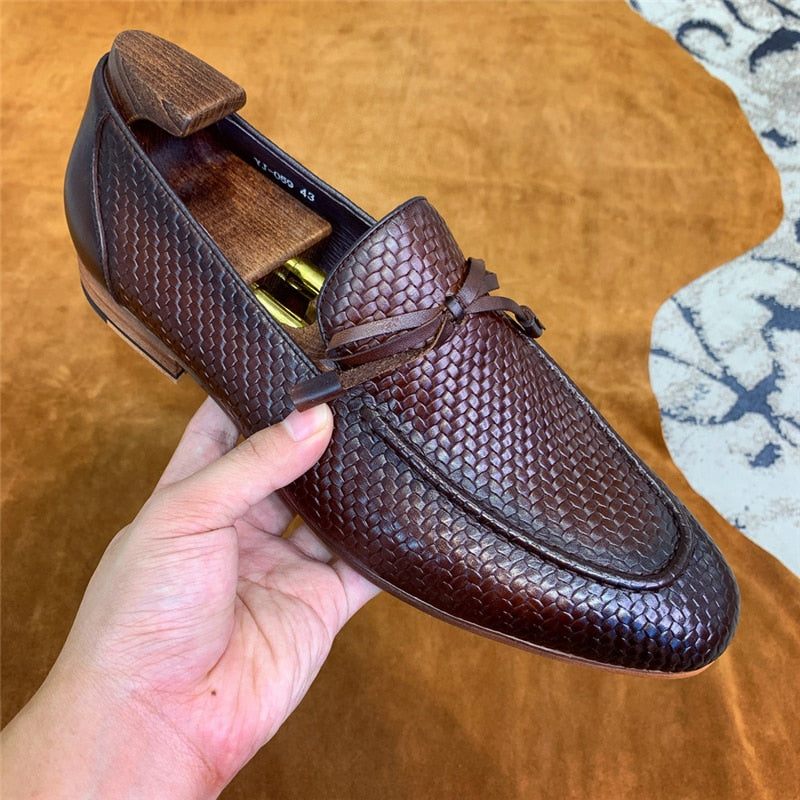 Férfi Naplopók Luxus Croctex Slip On Loafers - Kávé