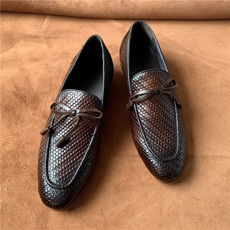 Férfi Naplopók Luxus Croctex Slip On Loafers - Kávé