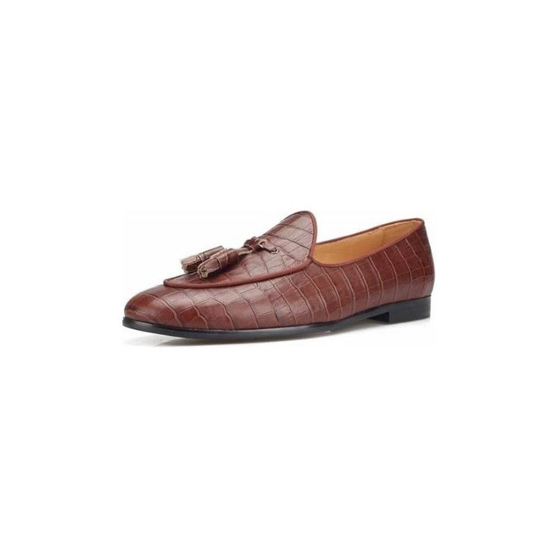 Férfi Naplopók Luxus Croctex Slip-on Tömör Mintás - Kávé