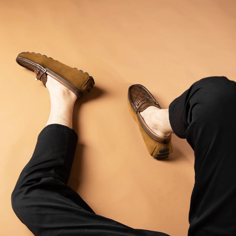 Férfi Naplopók Luxus Római Bőr Slip-on Bankett - Kávé