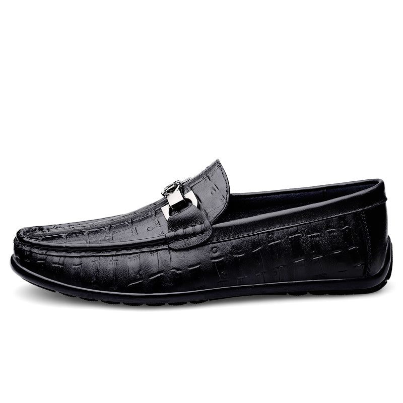 Férfi Naplopók Modish Croctex Slip-on Vezetőcipők - Fekete