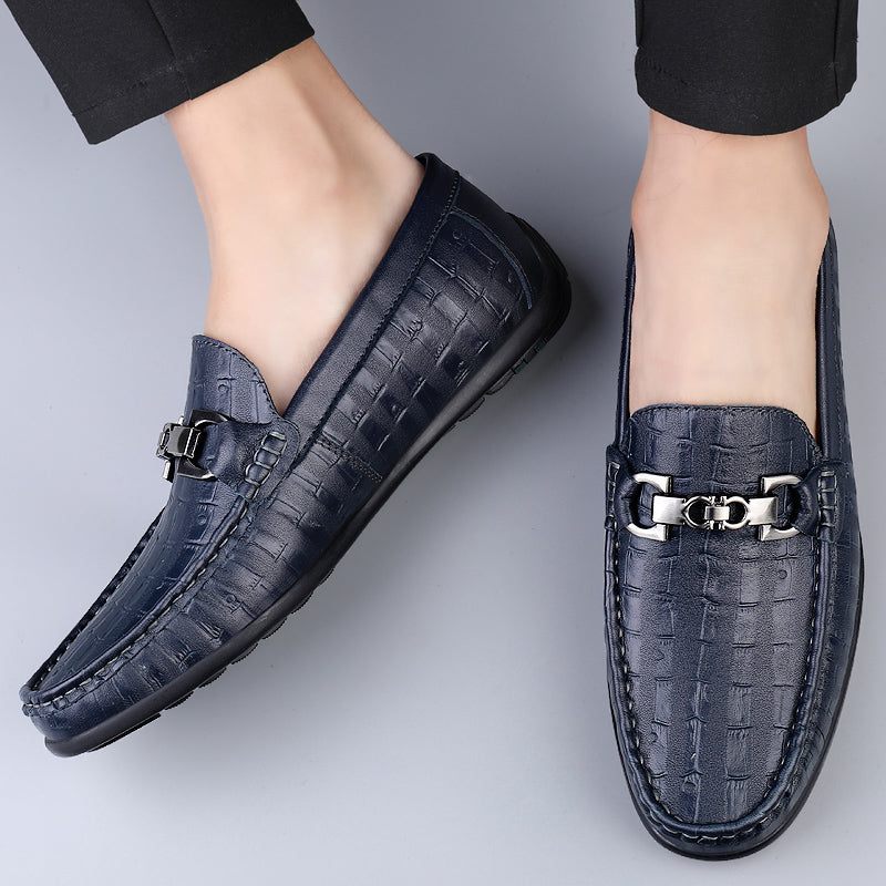 Férfi Naplopók Modish Croctex Slip-on Vezetőcipők - Kék