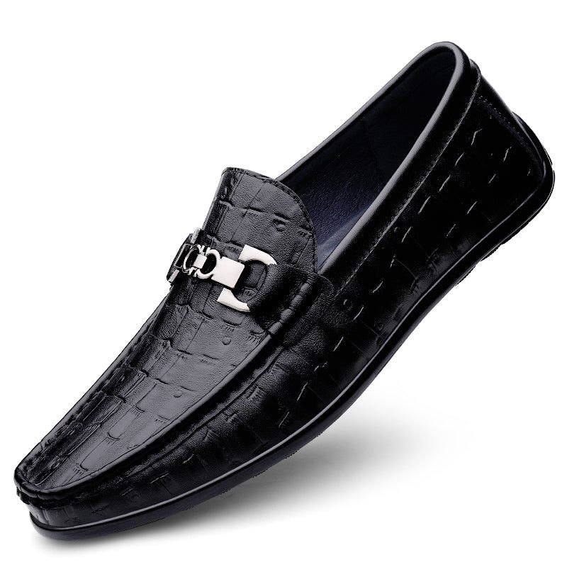 Férfi Naplopók Modish Croctex Slip-on Vezetőcipők - Fekete