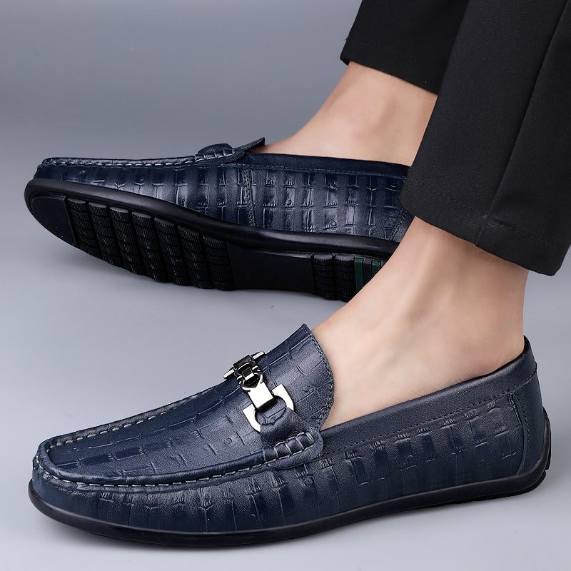 Férfi Naplopók Modish Croctex Slip-on Vezetőcipők - Kék