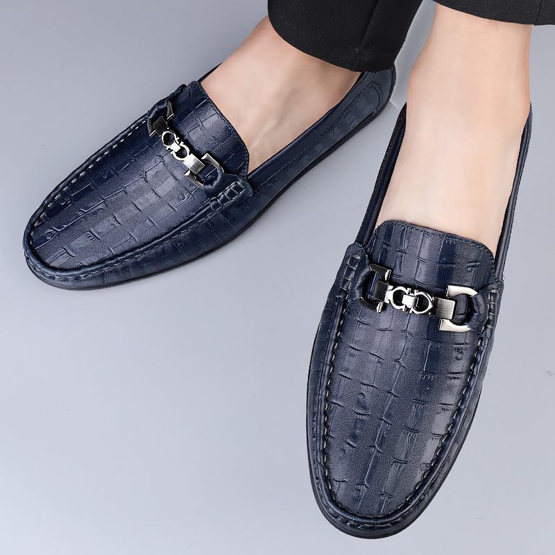 Férfi Naplopók Modish Croctex Slip-on Vezetőcipők - Kék