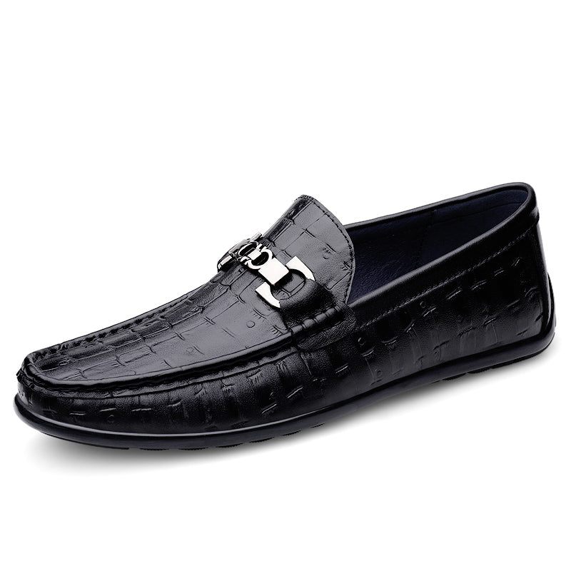 Férfi Naplopók Modish Croctex Slip-on Vezetőcipők - Fekete