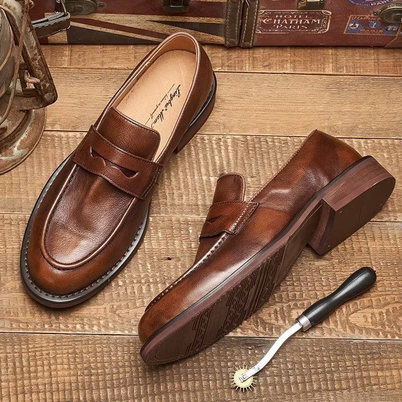 Férfi Naplopók Modish Slip On Penny Loafers - Kávé