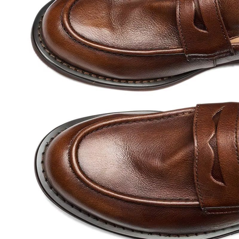 Férfi Naplopók Modish Slip On Penny Loafers - Kávé