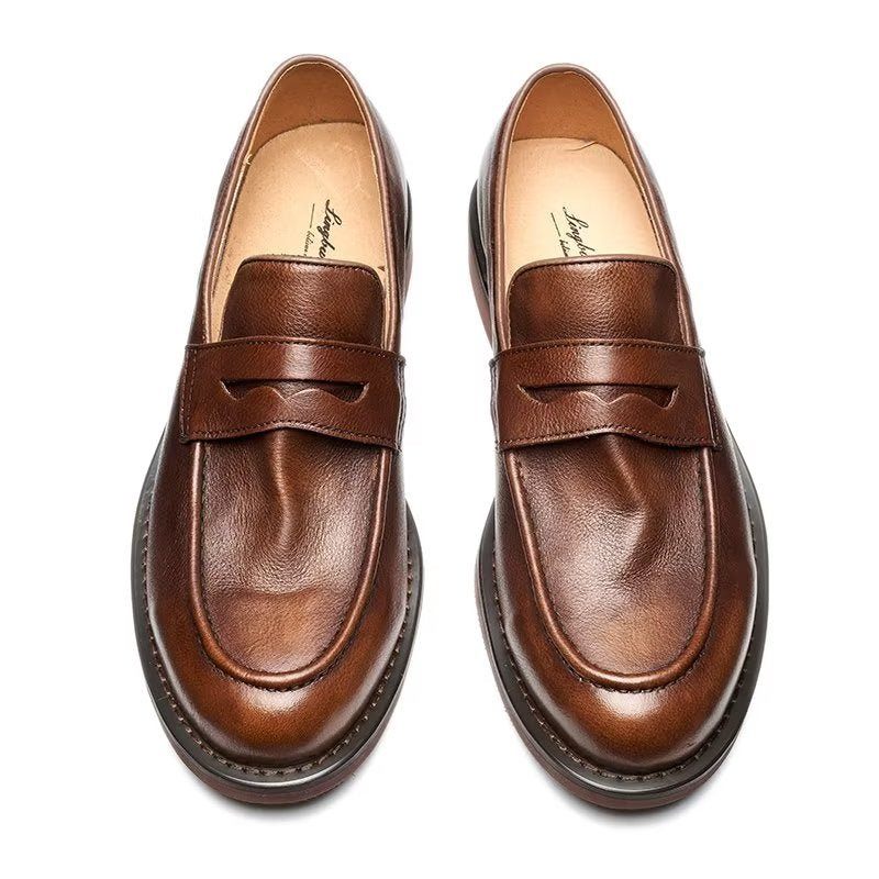 Férfi Naplopók Modish Slip On Penny Loafers - Kávé