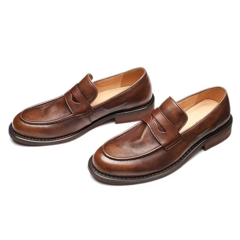 Férfi Naplopók Modish Slip On Penny Loafers - Kávé