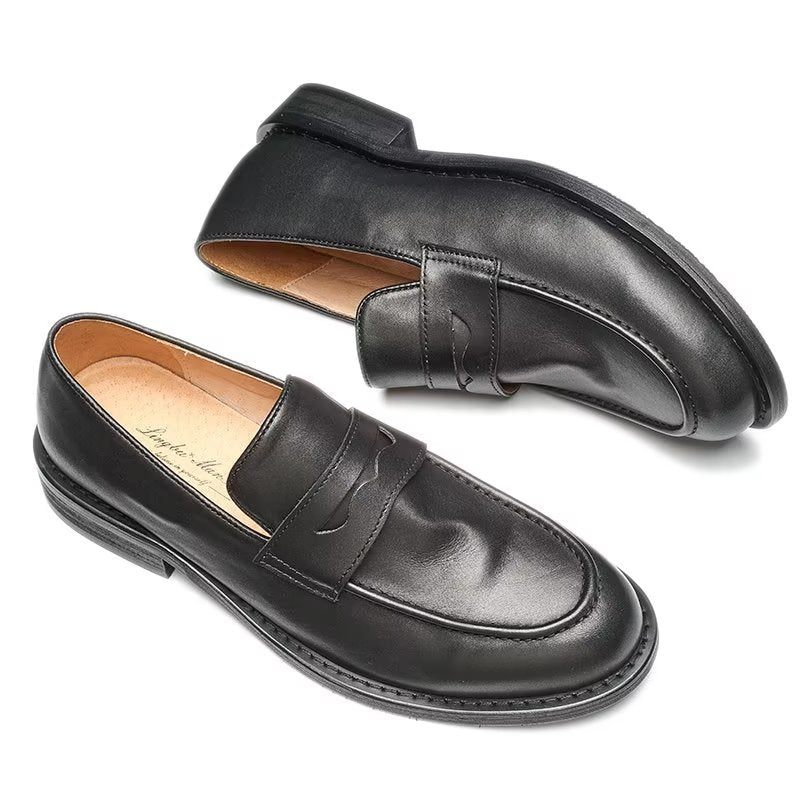 Férfi Naplopók Modish Slip On Penny Loafers - Fekete