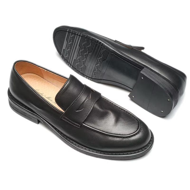 Férfi Naplopók Modish Slip On Penny Loafers - Fekete