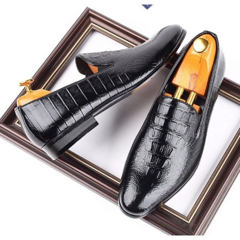 Férfi Naplopók Slip-on Brogue Cipők - Fekete