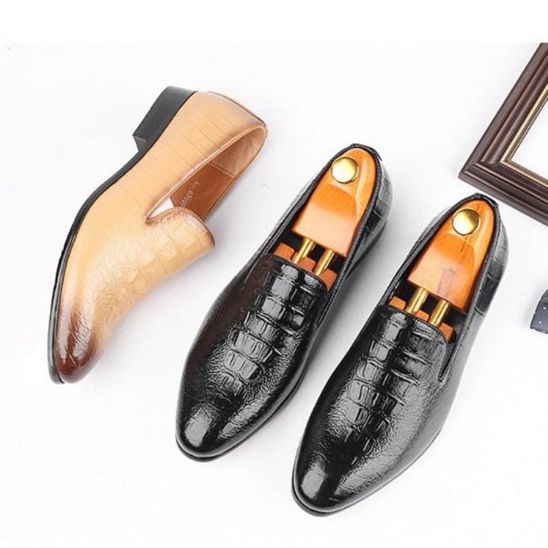 Férfi Naplopók Slip-on Brogue Cipők - Fekete