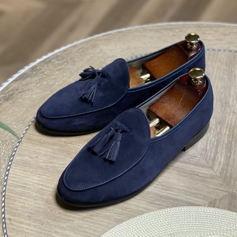 Férfi Naplopók Slip-on Velúr Cipők - Kék