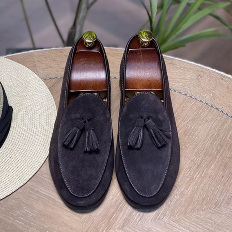 Férfi Naplopók Slip-on Velúr Cipők - Kék