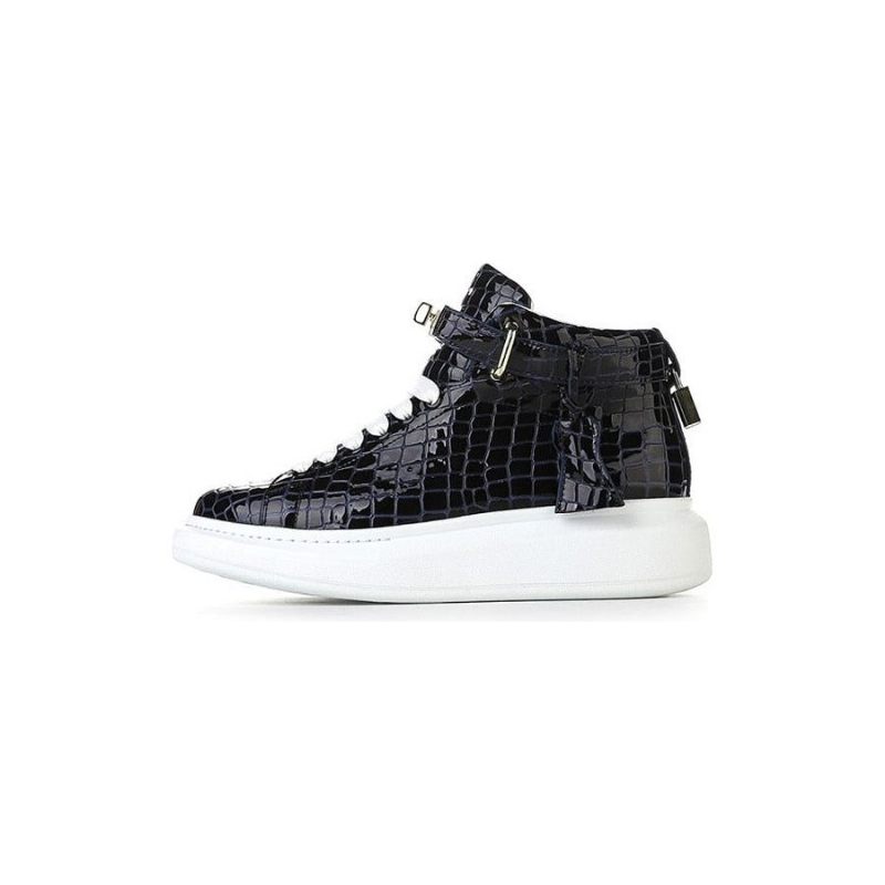 Férfi Tornacipők Luxus Crocemboss High Top Designer - Kék