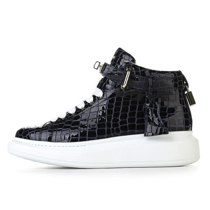 Férfi Tornacipők Luxus Crocemboss High Top Designer - Kék