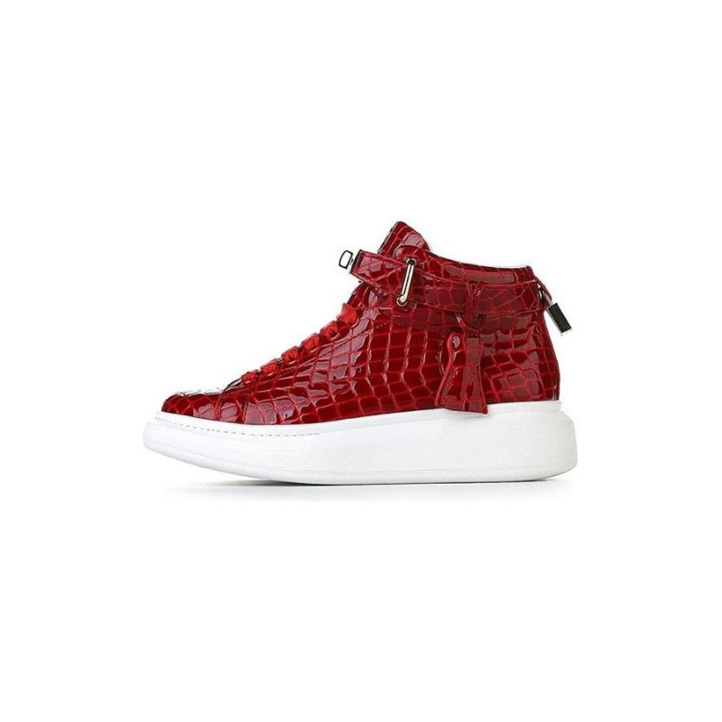 Férfi Tornacipők Luxus Crocemboss High Top Designer - Piros