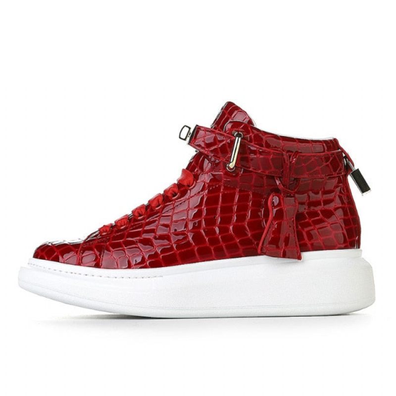 Férfi Tornacipők Luxus Crocemboss High Top Designer - Piros