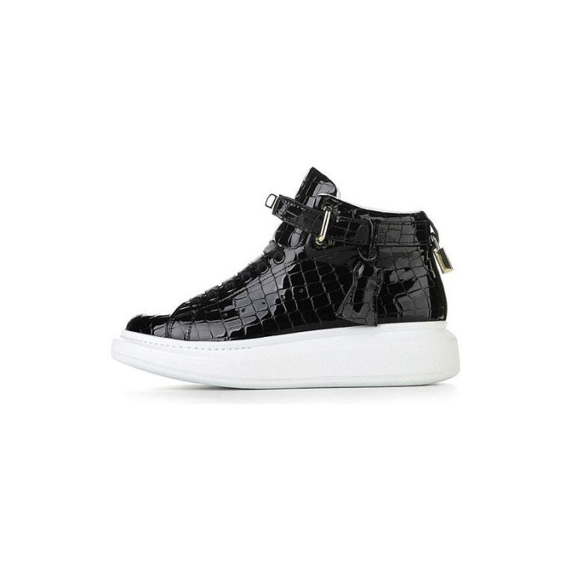 Férfi Tornacipők Luxus Crocemboss High Top Designer - Fekete