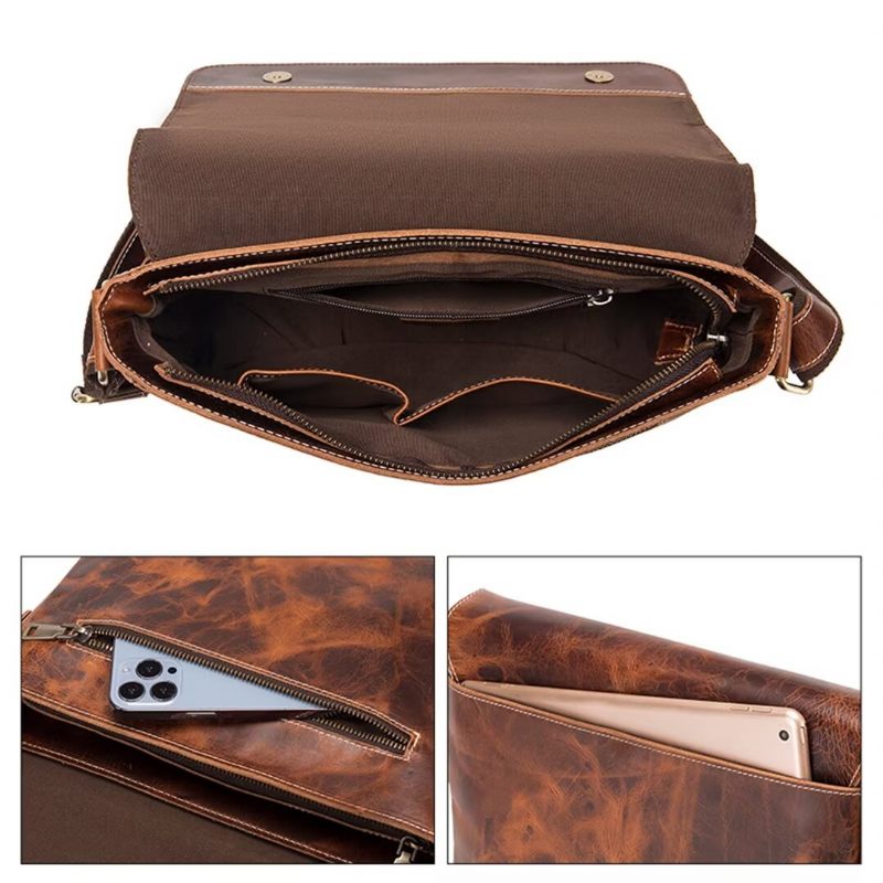 Férfi Válltáskák Aristocrat Urban Leather Portfolio - Barna