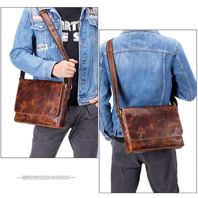 Férfi Válltáskák Aristocrat Urban Leather Portfolio - Barna