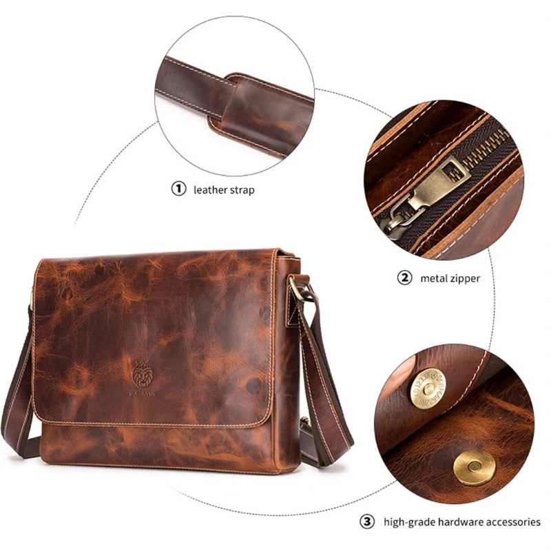 Férfi Válltáskák Aristocrat Urban Leather Portfolio - Barna