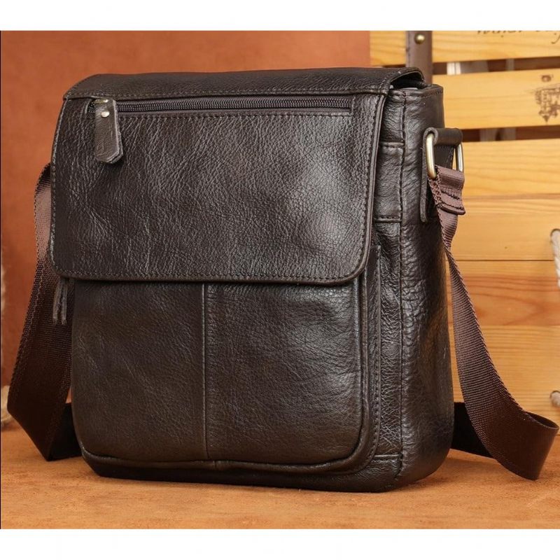 Férfi Válltáskák Bőr Crossbody Táska - Kávé