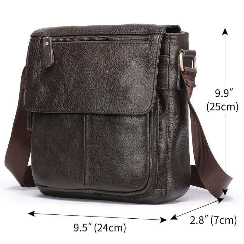 Férfi Válltáskák Bőr Crossbody Táska - Kávé