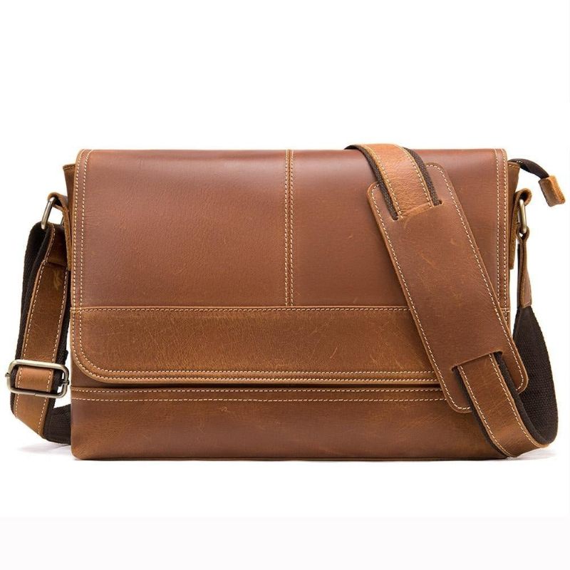 Férfi Válltáskák Chic Cover Closure Crossbody Hírvivő Táska - Kávé