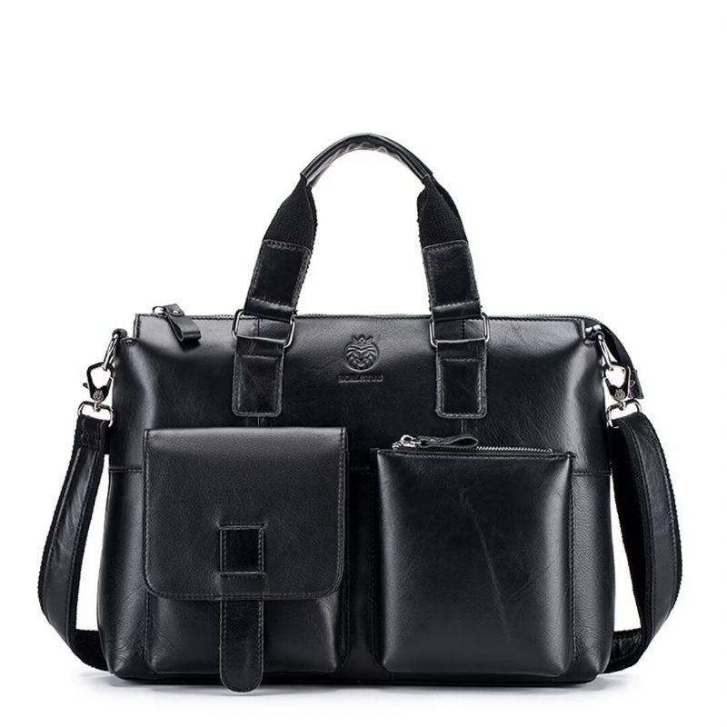 Férfi Válltáskák Distinguished Square Leather Holdall